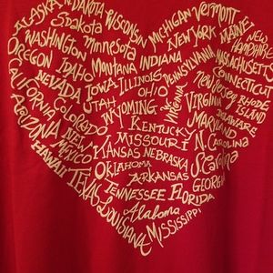 EV1 "Find your State" Valentine Red Shirt Medium